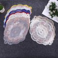 thumbnail image 4 of UHUSE Nappe Brodée de Roses en Dentelle pour Table Ronde Décoration de Mariage Fête Dîner, 4 of 5