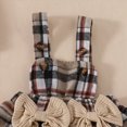 thumbnail image 6 of HCNTES Girls Clothes Baby Girl Matching Outfit Sets 3 6 9 12 18 Months Newborn Long Sleeve Solid Romper Bodysuit Plaid Strap Dress Headband 3PCS Toddler Fall Winter Vintage Clothing, 6 of 7