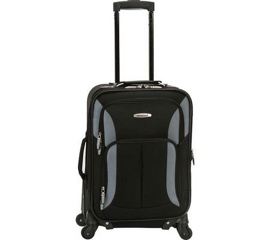 Rockland 19 inches Men's 1-Piece Solid Print Softside Carry-on Luggage, Black