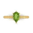 thumbnail image 2 of 1.0ct pear cut green natural peridot 14k yellow gold Bridal Wedding Engagement Promise Anniversary Ring for Women size 10.75, 2 of 7