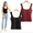 A, variant on 2 Pack Women's Sleeveless Square Neck Cropped Camisoles, Soft Padded Tank Tops with Built in Bra for Daily Layering