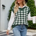 thumbnail image 3 of Señoras sin mangas con cuello en V suéter de punto clásico Plaid suéter de chaleco suelto para otoño invierno primavera, 3 of 6