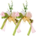 thumbnail image 4 of MLINS 2Pcs Rose Artificial Flower Wedding Car Decoration Flower Handle Mirror Door Decor for Wedding (Pink), 4 of 8
