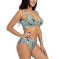 thumbnail image 2 of Wukai Animal Dog Women's Bikini Set Two Piece,wimsuit High Waisted V Neck Twist Front Adjustable Spaghetti Straps Bathing Suit-XX-Large, 2 of 7