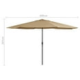 thumbnail image 6 of vidaXL Garden Parasol Taupe 100% polyester fabric, metal pole Large, 6 of 7