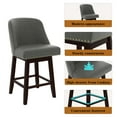 thumbnail image 4 of Tolead 26"Upholstered Swivel Bar Stools with Wood Legs, Bar Chairs for Home and Bar - Set of 2,Gray, 4 of 6