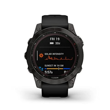 fenix 7 Sapphire Solar, Carbon Gray DLC Titanium with Black Band