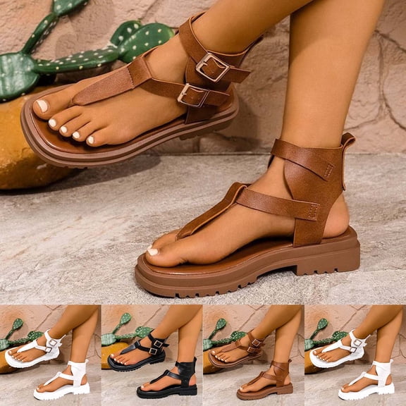 QNANSPI Women's Wedge Heel Shoes, Summer Casual Footwear for Women, Women Delicate Embellishment Fashion Beach Slide Footwear For Summer Shoes
