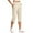 Beige, variant on Women's Active Capri Pants High Waist Pull-On Leggings Straight Leg Athletic Exercise Workout Capris, White L