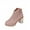 Beige, variant on Fesfesfes Womens Dress Shoes Embroidered Thick Heel With Side Zipper Short 6.5(38)
