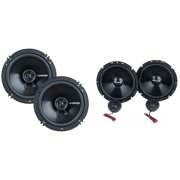 Memphis Audio SRX60CV 6.5" Component Pair Speakers with SRX62V Street Reference Series 6.5" 2-Way Coaxial Pair Speakers