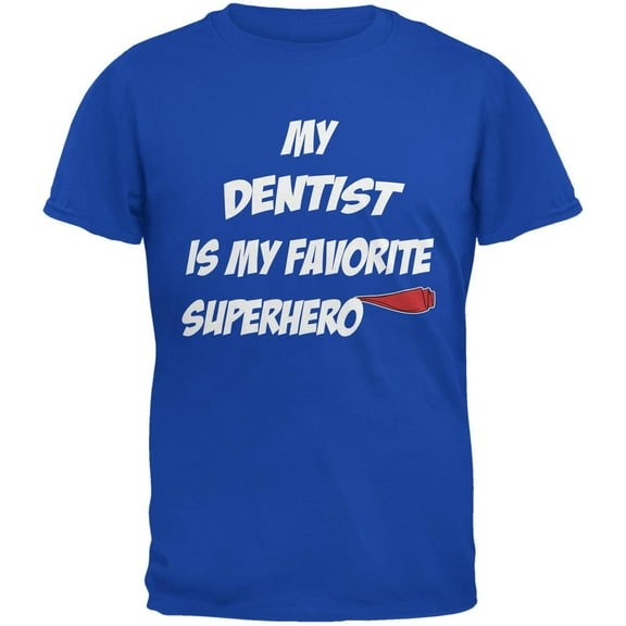 Dentist is My Superhero Royal Adult T-Shirt - 2X-Large