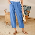 thumbnail image 5 of REALiKUN Women's Capri Pants Casual Summer Cotton Cropped Lounge Pants Trousers, 5 of 8
