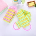 thumbnail image 4 of JANGSLNG Exfoliating Washcloth Extra Long Super Absorbent Quick Dry Rich Foam Handle Design Bathroom Shower Use Body Back Scrubber Towel Bathroom Supplies, 4 of 7