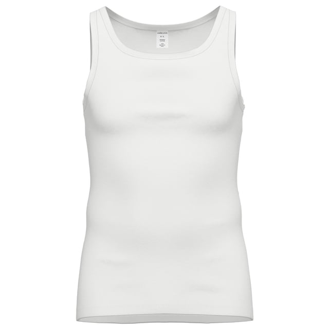 AMMANN Chaleco hombre - canalé fino, espalda alargada, algodón Blanco 2XL (XX-Large)
