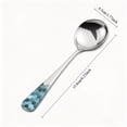 thumbnail image 3 of Stainless Steel Dessert Spoon with Large Rounded Bowl, Mirror Polished Hexagonal Handle, Comfortable for Soup, Cereal, or Ice Cream, 3 of 6
