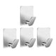thumbnail image 1 of Gancho Adhesivo, Ganchos De Pared De Baño De Aluminio De 4 Piezas Sin Taladrar Toallero Impermeable, Ganchos Para Toallas De Té Ganchos Para Oficina De Cocina, Plateado, 1 of 5
