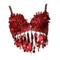 thumbnail image 4 of Milageto Sequin Crop Top Clubwear Belly Dance Suit for Performance Nightclub Festival 36 Yards, 4 of 8