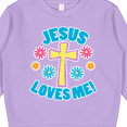 thumbnail image 3 of Inktastic Easter Jesus Loves Me with Cross and Flowers Toddler Sweatshirt, 3 of 4
