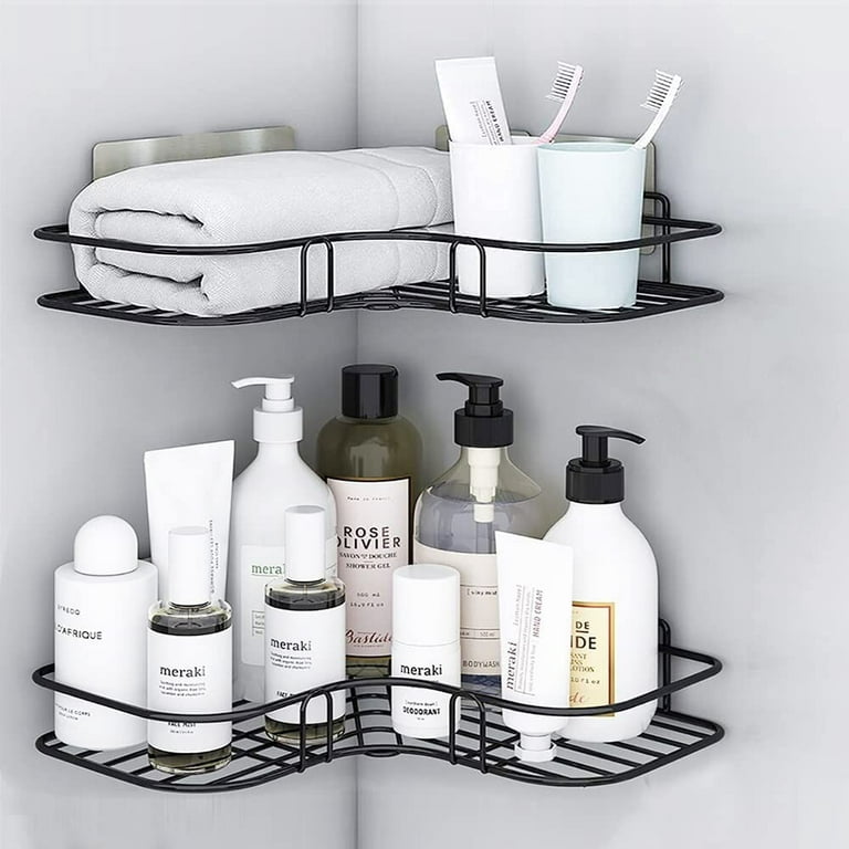 Corner Shower Caddy Shelf with Adhesive Hooks,No Drilling