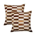 thumbnail image 1 of Natural Torino Geneva Neutral Cowhide Pillow | 2-Pack | 18"x18", 1 of 2