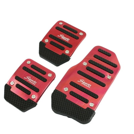 Unique Bargains 3 x Manual Car Gas Brake Clutch Pedal Pad Cover Set Black