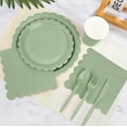 thumbnail image 6 of Inadays 175Pcs Disposable Party Supplies Includes Green Paper Plates Cup Napkins Forks Spoons Knives, Dinnerware Set for Garden Party Birthday BBQ Baby Shower Wedding, Serve 25 Guests, 6 of 7