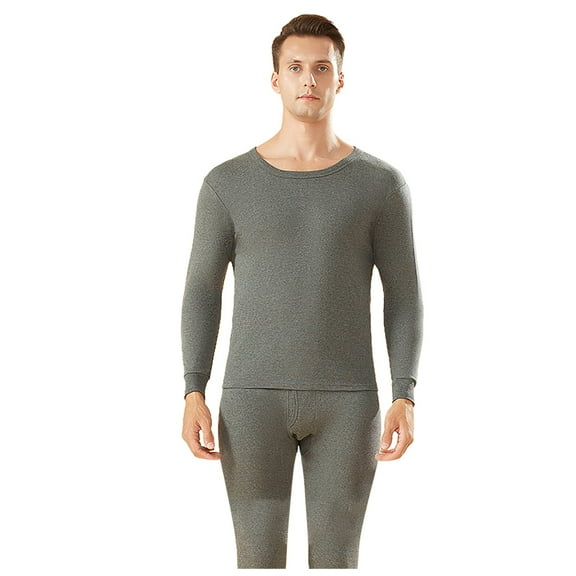 Mepaouo Mens Thermal Underwear Set Thick Fleece Lined Long Johns Base Layer Top Bottom(Gray,3XL)