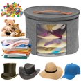 thumbnail image 1 of PENGXIANG Hat Storage Box kids Toy Organizer Bag Container for Closet Collapsible Cowboy Hat Organizer Stuffed Animal Toy Storage Foldable Cap Boxes with Dustproof Lid, 1 of 12