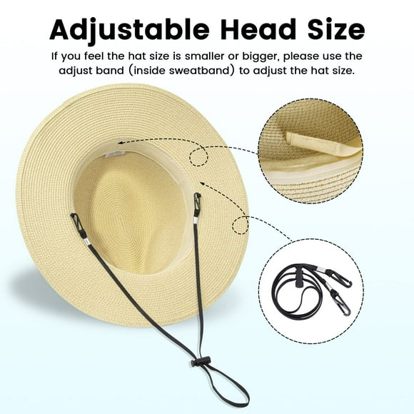 Simplicity Chapeau de Soleil Panama en Paille à Grand Bord pour Femmes