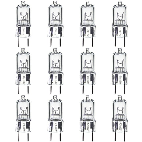 12 Pack Sunlite Halogen 50 Watt Single Ended T3.5 GY8 Base Clear Light Bulb
