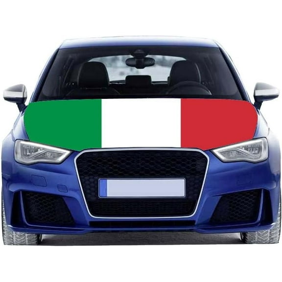 Italy National flag Oversized Car Hood Cover 3.3X5FT/6X7FT 100% Polyester Elastic Fabrics Can be Washed Suitable for large SUV and Pickup Trucks (6X7FT)