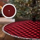 thumbnail image 3 of Falda para árbol de Navidad de 120 cm con estampado de cuadros rojos de búfalo, funda para árbol de Navidad y Año Nuevo. con borlas, 3 of 7