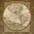 thumbnail image 2 of Medley, Elizabeth 20x20 White Modern Wood Framed Museum Art Print Titled - Damask World Map I, 2 of 4