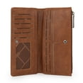 thumbnail image 5 of Wrangler Minimalist Wallet Credit Card Wallet for Women with Smooth Zippers, Brown, 5 of 7