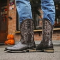 thumbnail image 2 of Mid PipeSquare Toe Wide Calf Pull On Boots Classic Retro Mens Work Boots Western Boots Slip Resistant Embroidered Pull On Boot, 2 of 5
