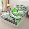 thumbnail image 2 of Homewish Green Swirl Geometric Zipper Twin Comforter Sets with Fitted Sheet and 2 Pillowcases,Modern Abstract Zipper Bedding Set,Black Reversible,4pcs, 2 of 8