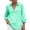 Green, variant on Womens Tops Green Ladies' Long Sleeved Shirt With A Regular Collar And Cuffs Solid Color Multi Color Top Shirt 3/4 Sleeves T Shirt T Shirt Xl