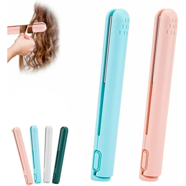 HeeHom Mini Dual Purpose Curling Iron & Straightener – 2-in-1 Travel Hair Styler with Ceramic Tech, 10s Heat Up for All Hair Types (Wet/Dry) for All Hair Types, Travel Size