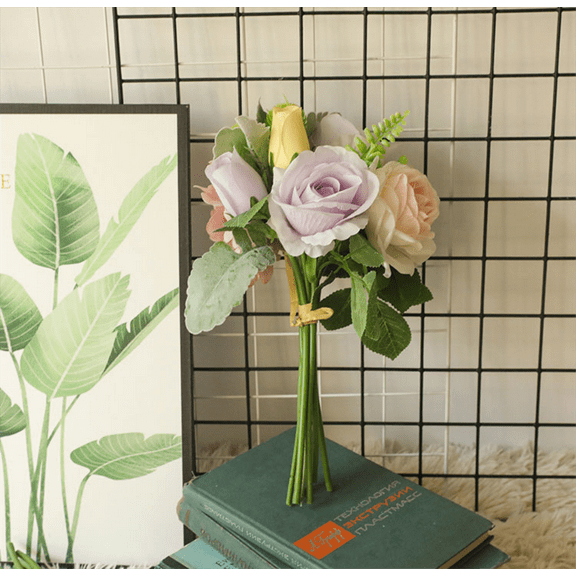 Atificial Flower Bouquet of Roses Home Decor Wedding Decor Fake Dried Flowers Bouquet Imitation Flower Decor