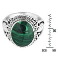 thumbnail image 5 of Vintage Inspired Round Green Malachite Nature Sterling Silver Ring-7, 5 of 6