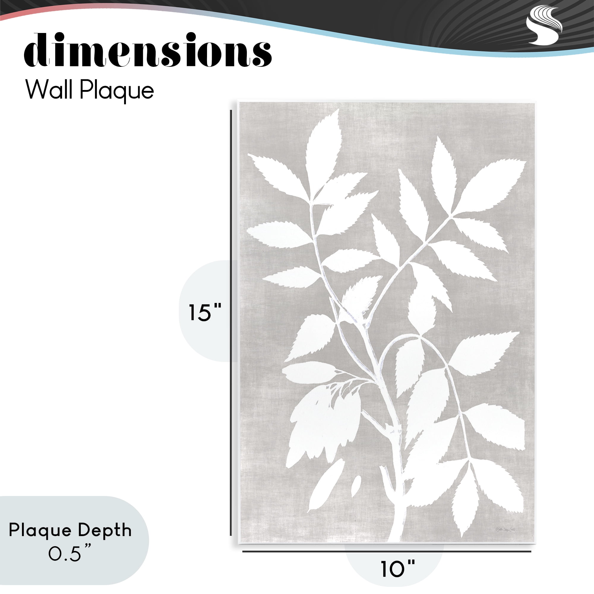 Stupell Industries Minimal Foliage Impression Wall Plaque Art, design by Stellar Design Studio