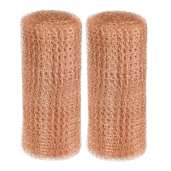 Uxcell 2-Pack Copper Mesh 5 Inch x 9.8ft, Copper Wool Rustproof Mesh Roll