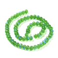 thumbnail image 2 of Electroplate Glass Beads Strands Half Rainbow Plated Faceted Rondelle Medium Sea Green 8x6mm Hole: 1mm about 65~68pcs/strand 15.7~16.1 inch(40~41cm), 2 of 4
