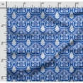 thumbnail image 2 of Soimoi Damask Print,Cotton Cambric, Quilting Fabric Sold by The Yard 42 Inch Wide, Medium Weight Cotton Fabric, SewingSupplies,White & Blue, 2 of 5