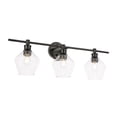 thumbnail image 6 of Gene 3 light Black and Clear glass Wall sconce, 6 of 15