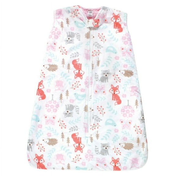 Hudson Baby Infant Girl Mink with Faux Shearling Inner Sleeping Bag, Sack, Blanket, Girl Woodland, 0-6 Months