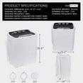 thumbnail image 6 of SPECSTAR Electric Portable 2 in 1 Twin Tub Mini Laundry Washer and Spin Dryer Combo Washing Machine with Drain Hose for Apartments 13.5lbs Black & White, 6 of 7