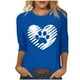thumbnail image 1 of Tops de Cuello Redondo para las Mujeres Moda Impresa 3/4 Mangas Blusa Casual Top, Estante de Imitación, 1 of 5