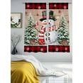 thumbnail image 3 of Christmas Snowman Sheer Curtains 72 inches Long, Christmas Tree Snowflakes Red Plaid Wood Texture Light Filtering Sheer Window Curtains Rod Pocket Voile Drapes for Bedroom Living Room, 52"Wx72"L, 3 of 7